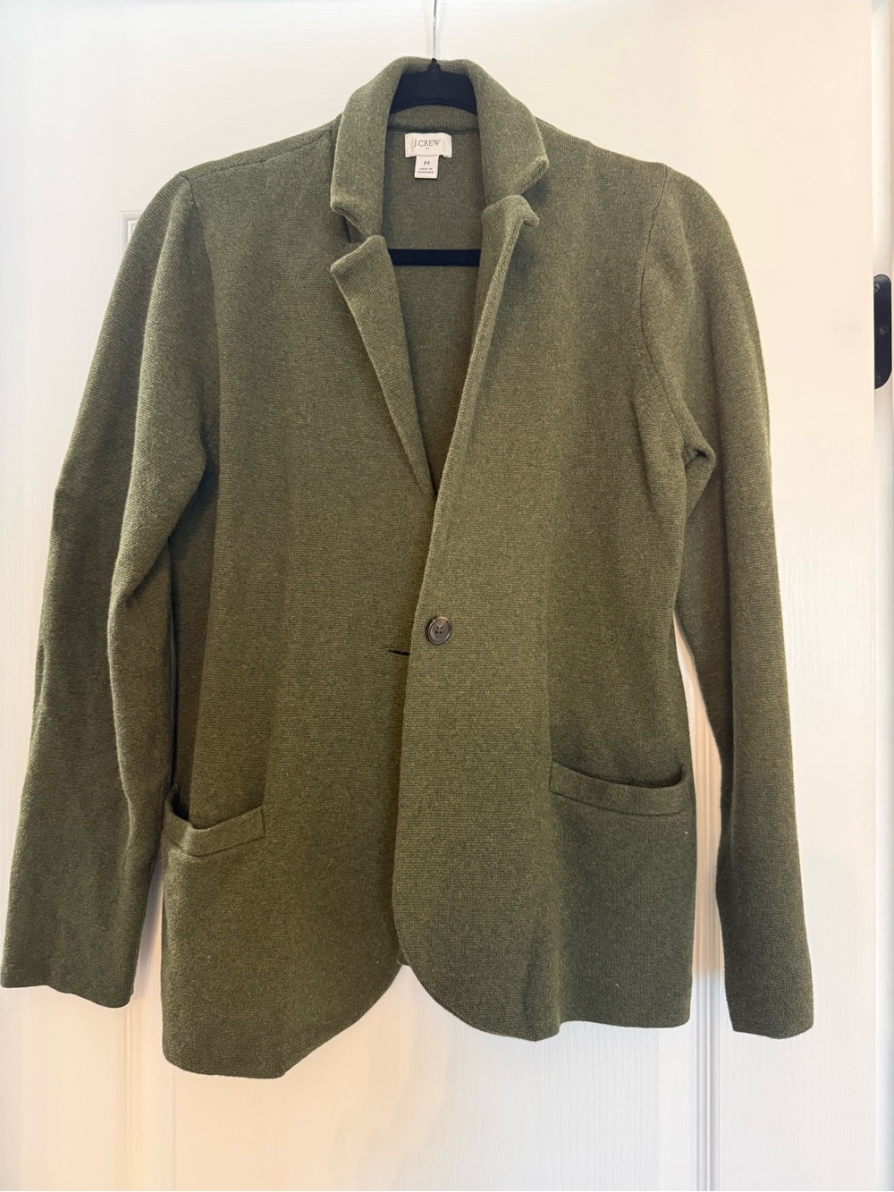 J. Crew Olive Knit Blazer Jacket